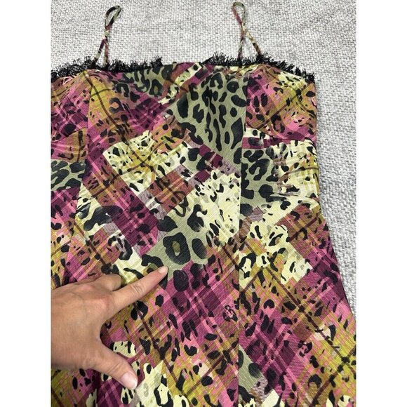 Muse Dress Womens 12 Plaid Animal Print Silk Golblincore‎ Retro Fairy Grunge - Picture 16 of 16